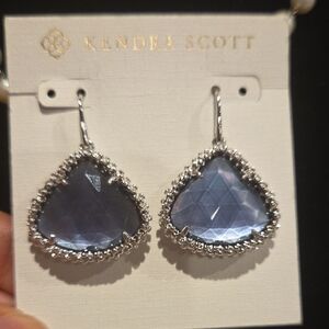 Kendra Scott Purple and Silver Drop Earrings